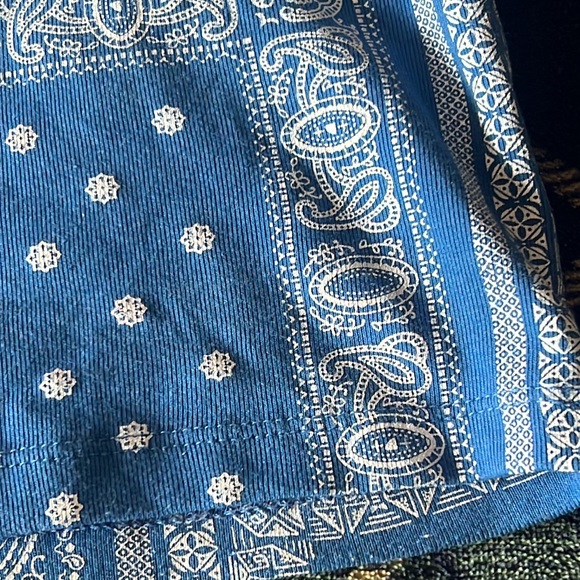 Stylenanda 3ce blue Paisley cropped baby tee t shirt - Picture 7 of 9